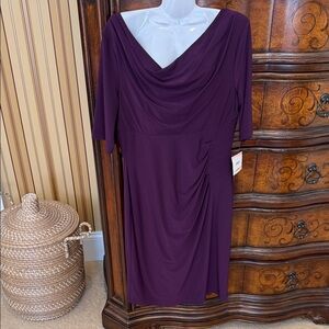Anne Klein Deep Purple Midi Dress